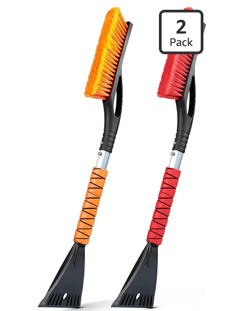 EcoNour 27" Car Snow Brush and Ice Scraper (2 Pack) Aluminum (C121)
